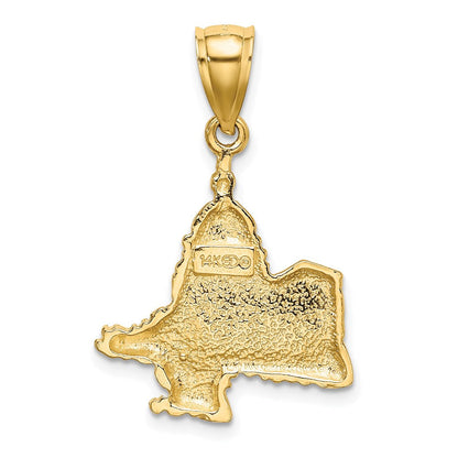 14K Gelbgold Charm mit Profil des Kapitols von Washington D.C