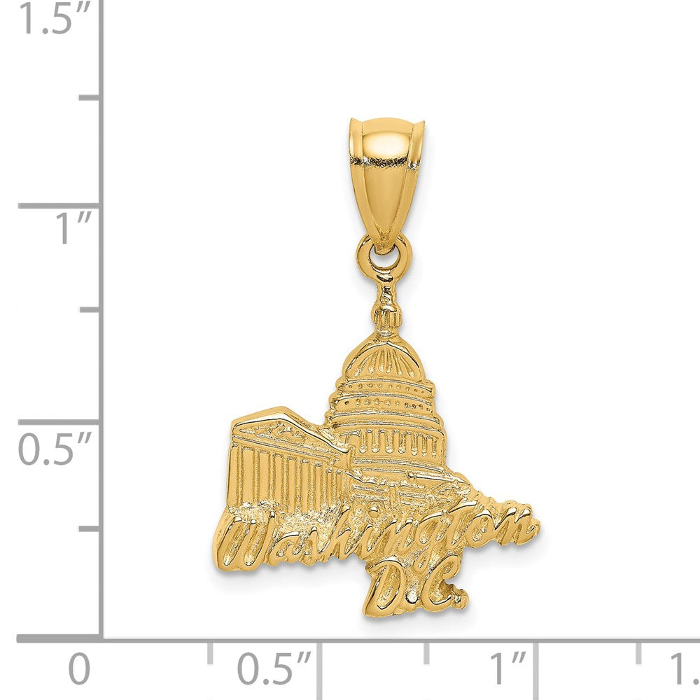 14K Gelbgold Charm mit Profil des Kapitols von Washington D.C