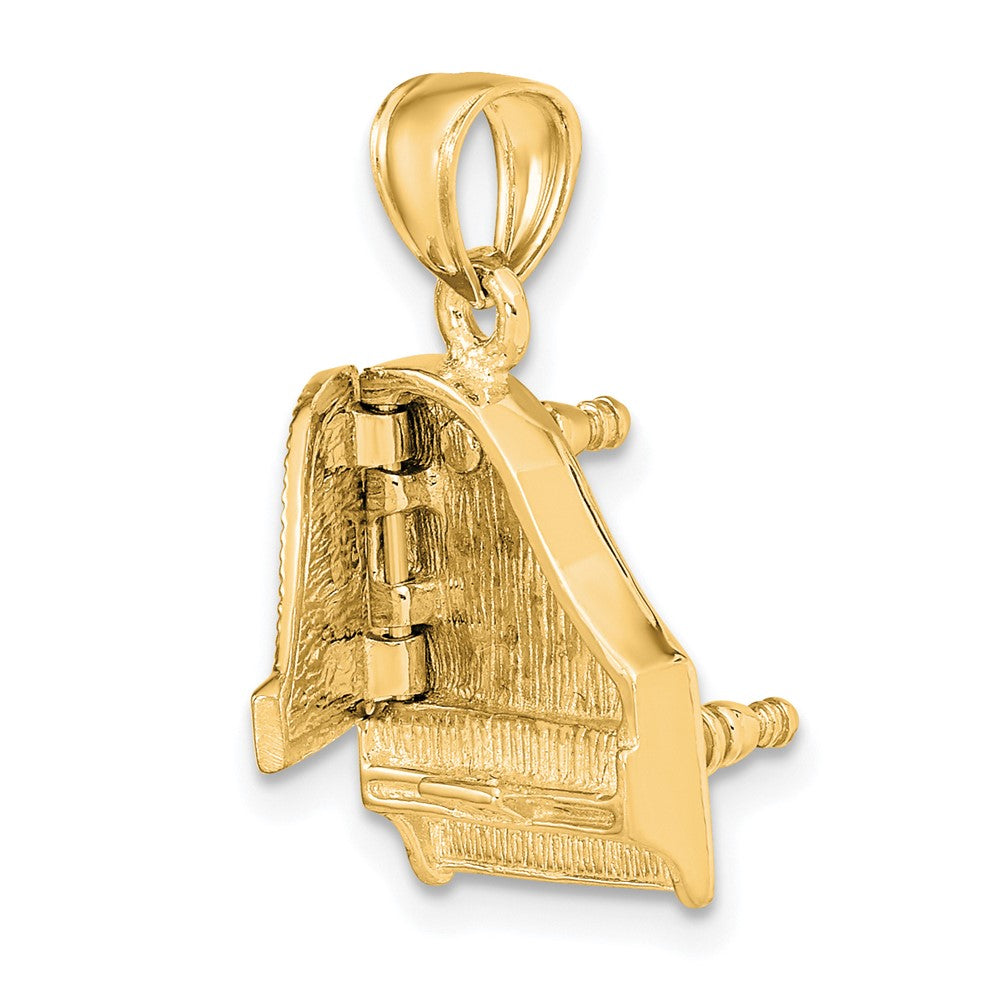 14K Gelbgold 3-D Flügel-Charm mit aufklappbarem Deckel