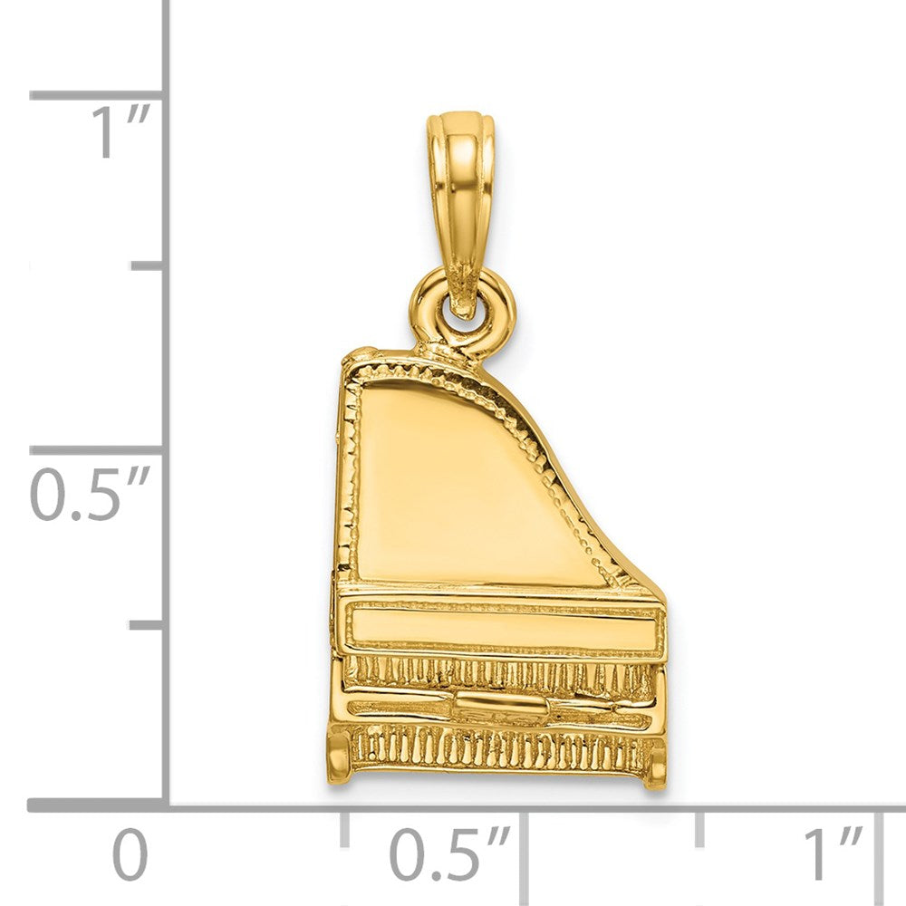 14K Gelbgold 3-D Flügel-Charm mit aufklappbarem Deckel