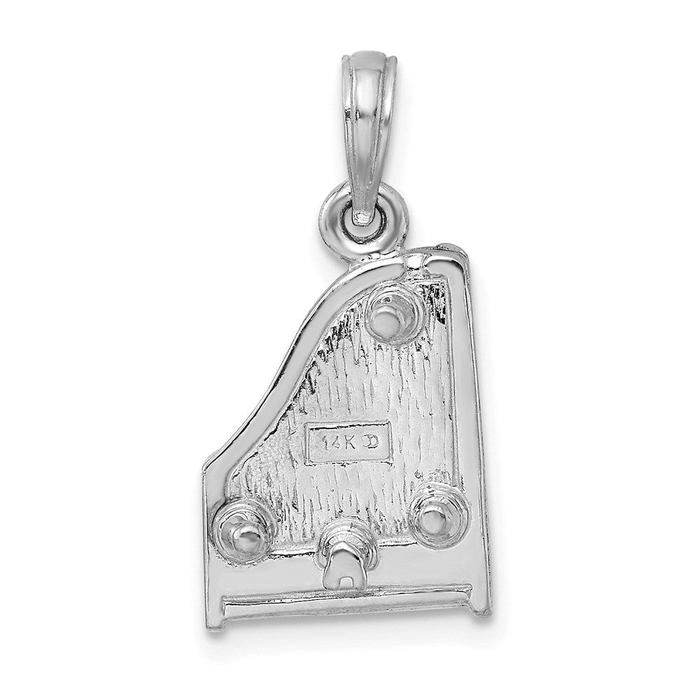 14K Weißgold 3-D Flügel-Charm mit aufklappbarem Deckel
