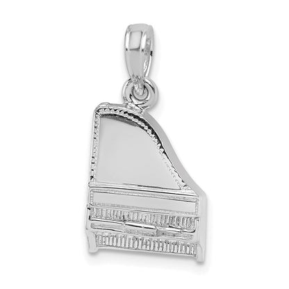 14K Weißgold 3-D Flügel-Charm mit aufklappbarem Deckel