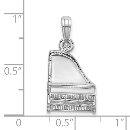 14K Weißgold 3-D Flügel-Charm mit aufklappbarem Deckel