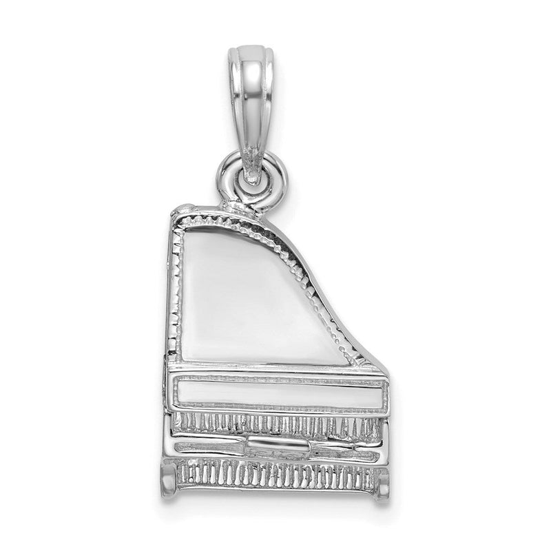 14K Weißgold 3-D Flügel-Charm mit aufklappbarem Deckel