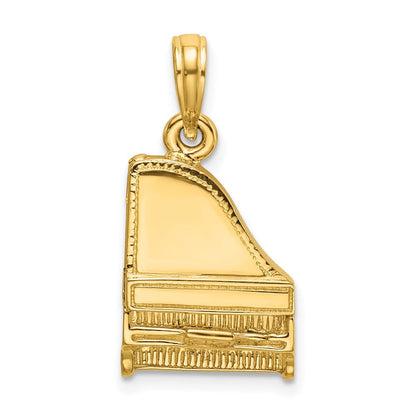 14K Gelbgold 3-D Flügel-Charm mit aufklappbarem Deckel
