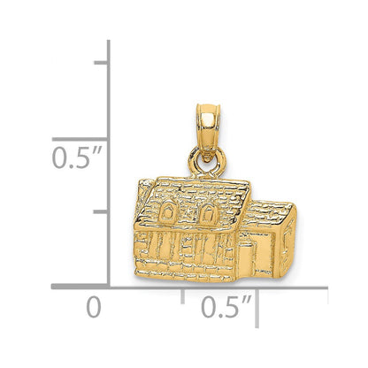 14K Gelbgold 3D KINGS ARMS TAVERN WILLIAMSBURG VA Charm