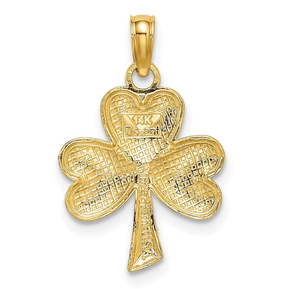 14K Gelbgold 3-leaf Klee Charm
