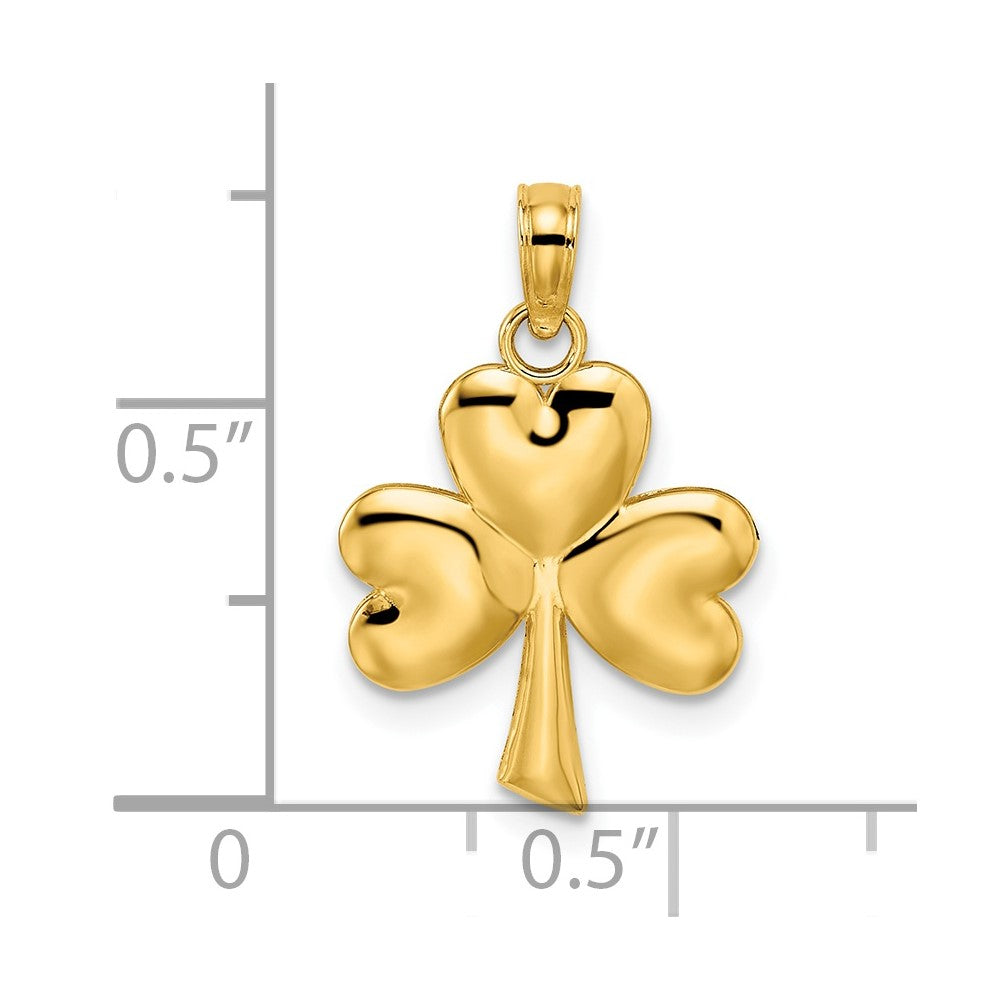 14K Gelbgold 3-leaf Klee Charm
