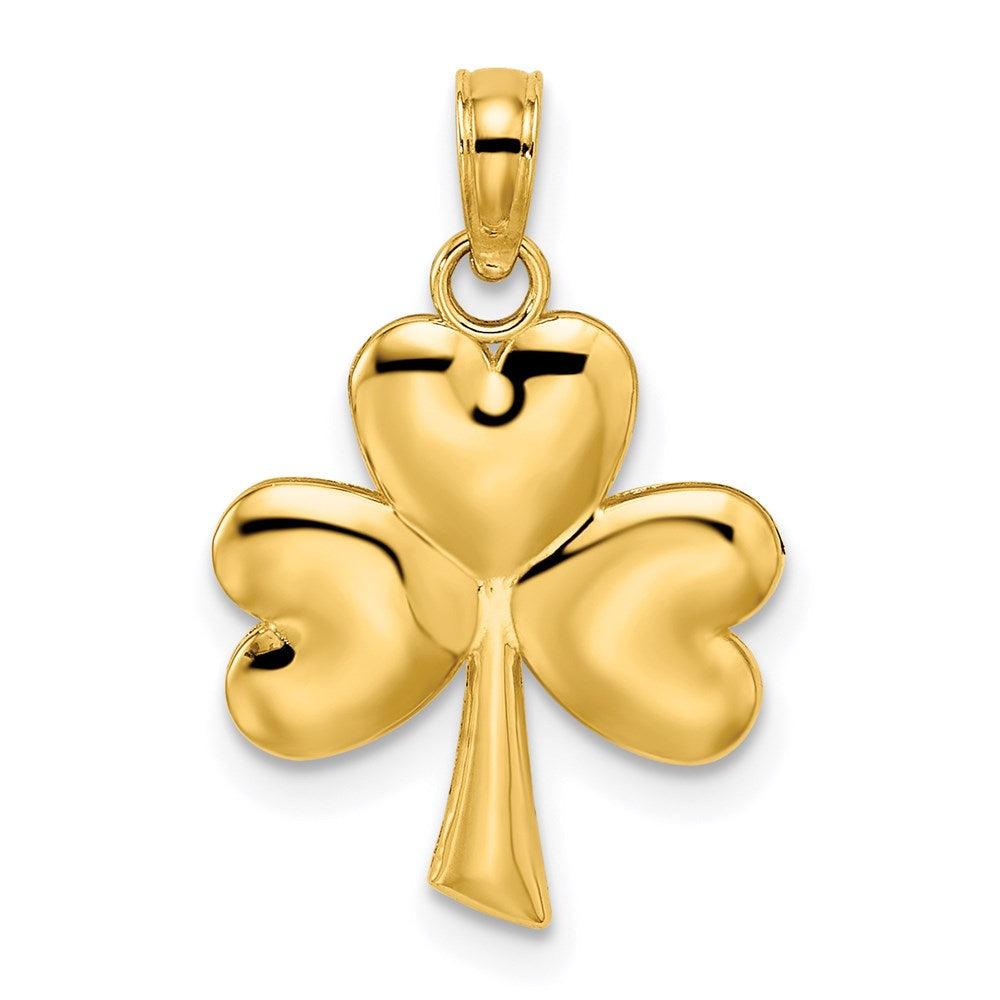 14K Gelbgold 3-leaf Klee Charm