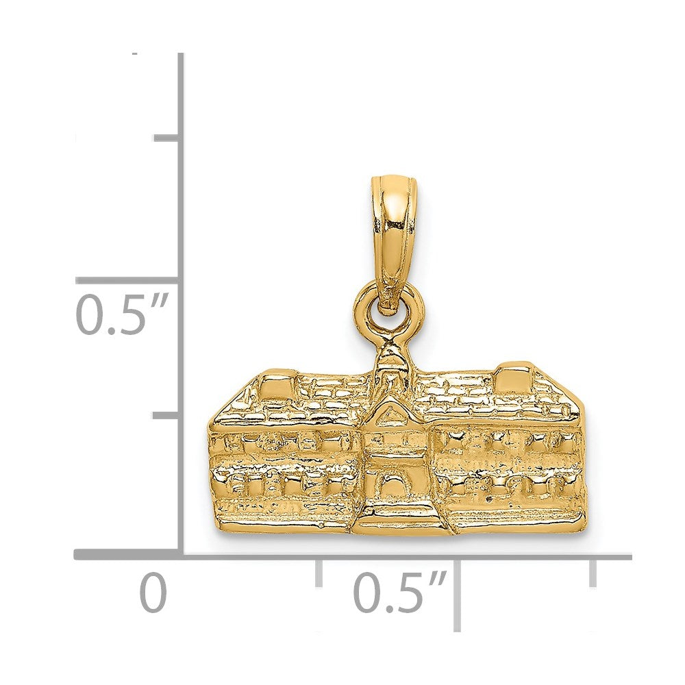 14k Gelbgold 3D-Charm „WREN BUILDINGS WILLIAMSBURG VA“