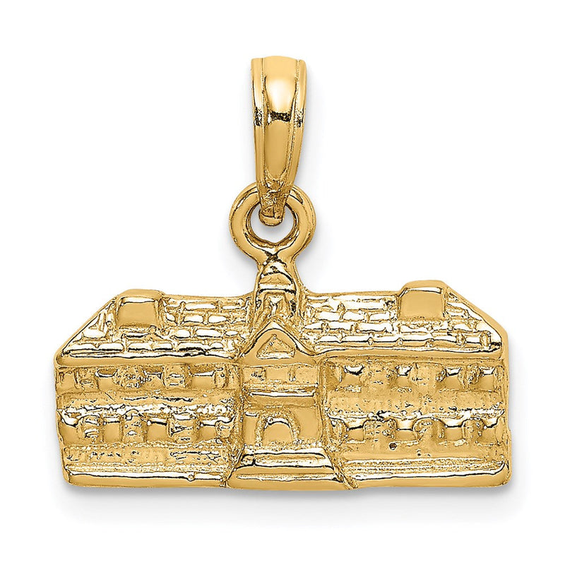 14k Gelbgold 3D-Charm „WREN BUILDINGS WILLIAMSBURG VA“