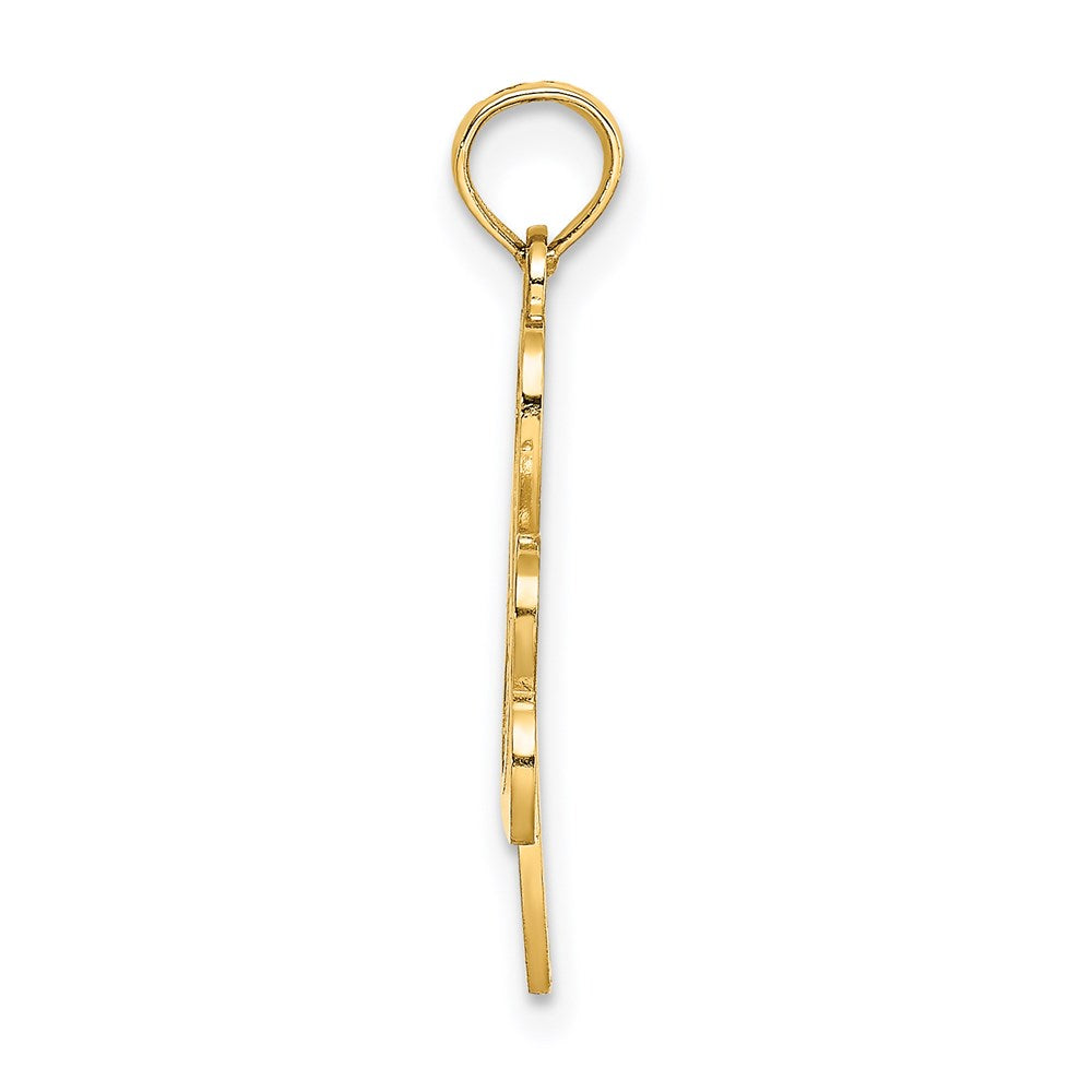 14K Gelbgold Filigran 3-leaf Klee Charm