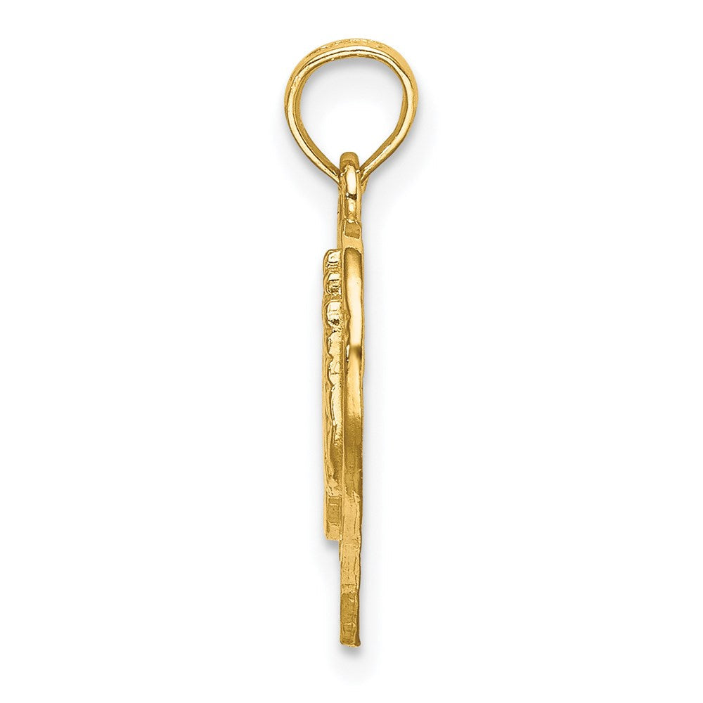 14K Gelbgold Ausgeschnitten Doppelt Hand Prints in Herz Charm