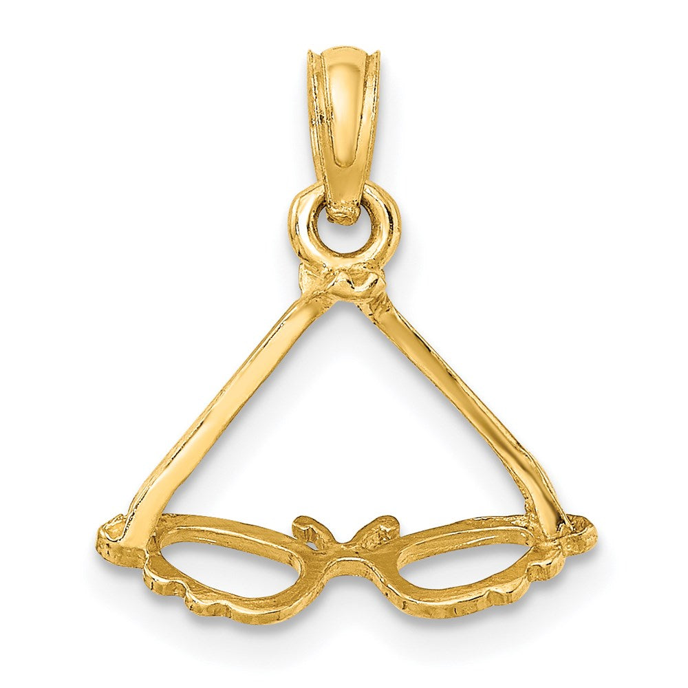 14K Gelbgold 3-d Poliert Schmetterling Sunglasses Charm