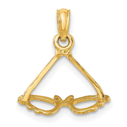 14K Gelbgold 3-d Poliert Schmetterling Sunglasses Charm