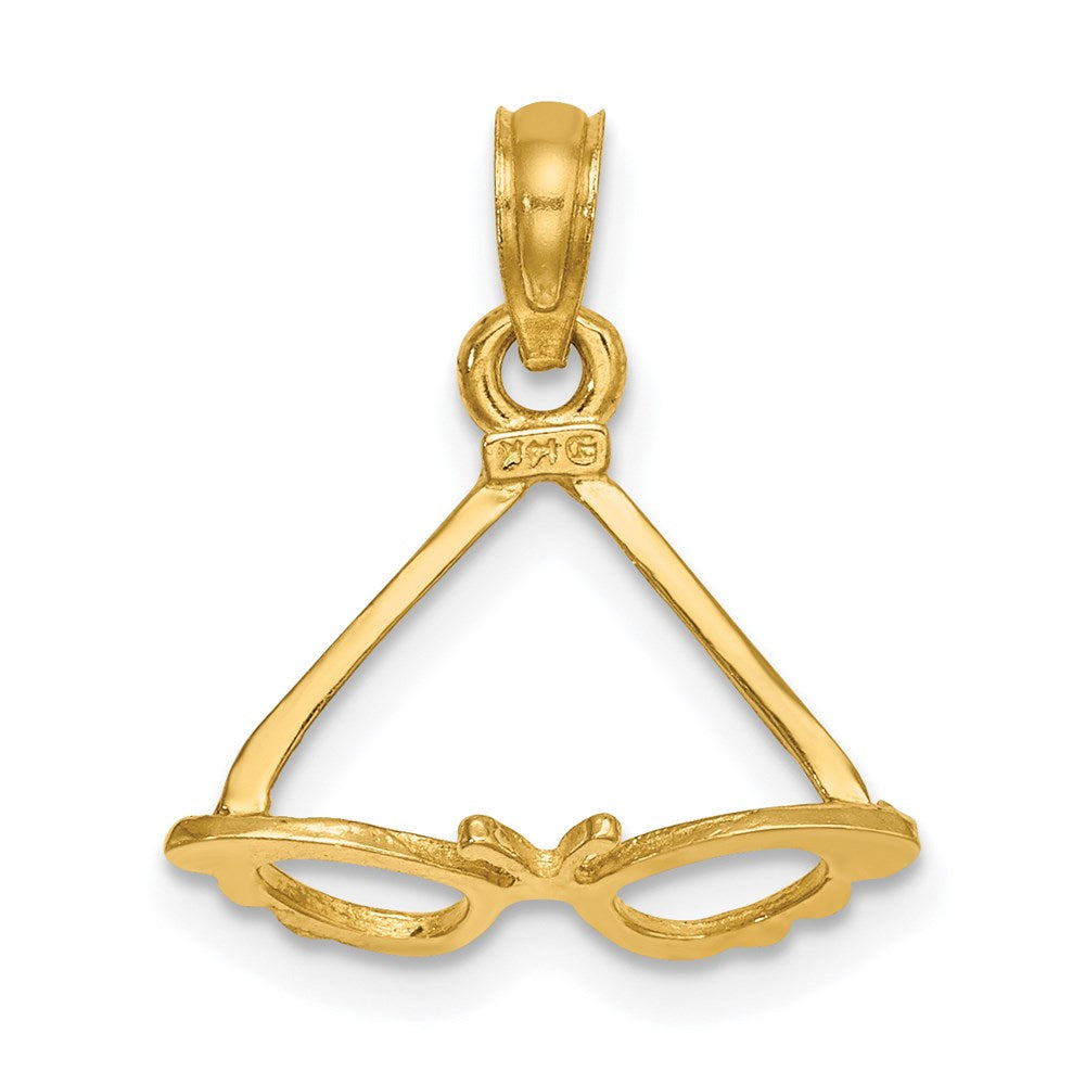 14K Gelbgold 3-d Poliert Schmetterling Sunglasses Charm