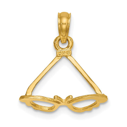 14K Gelbgold 3-d Poliert Schmetterling Sunglasses Charm