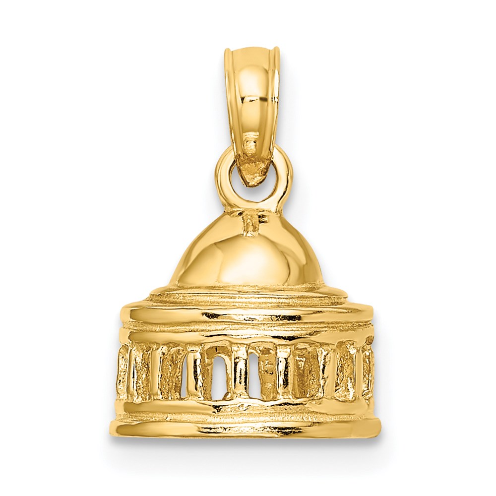 14K Gelbgold 3D-Charm „Jefferson Memorial Gebäude Washington“