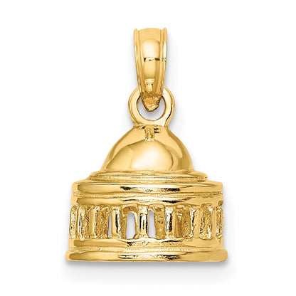 14K Gelbgold 3D-Charm „Jefferson Memorial Gebäude Washington“