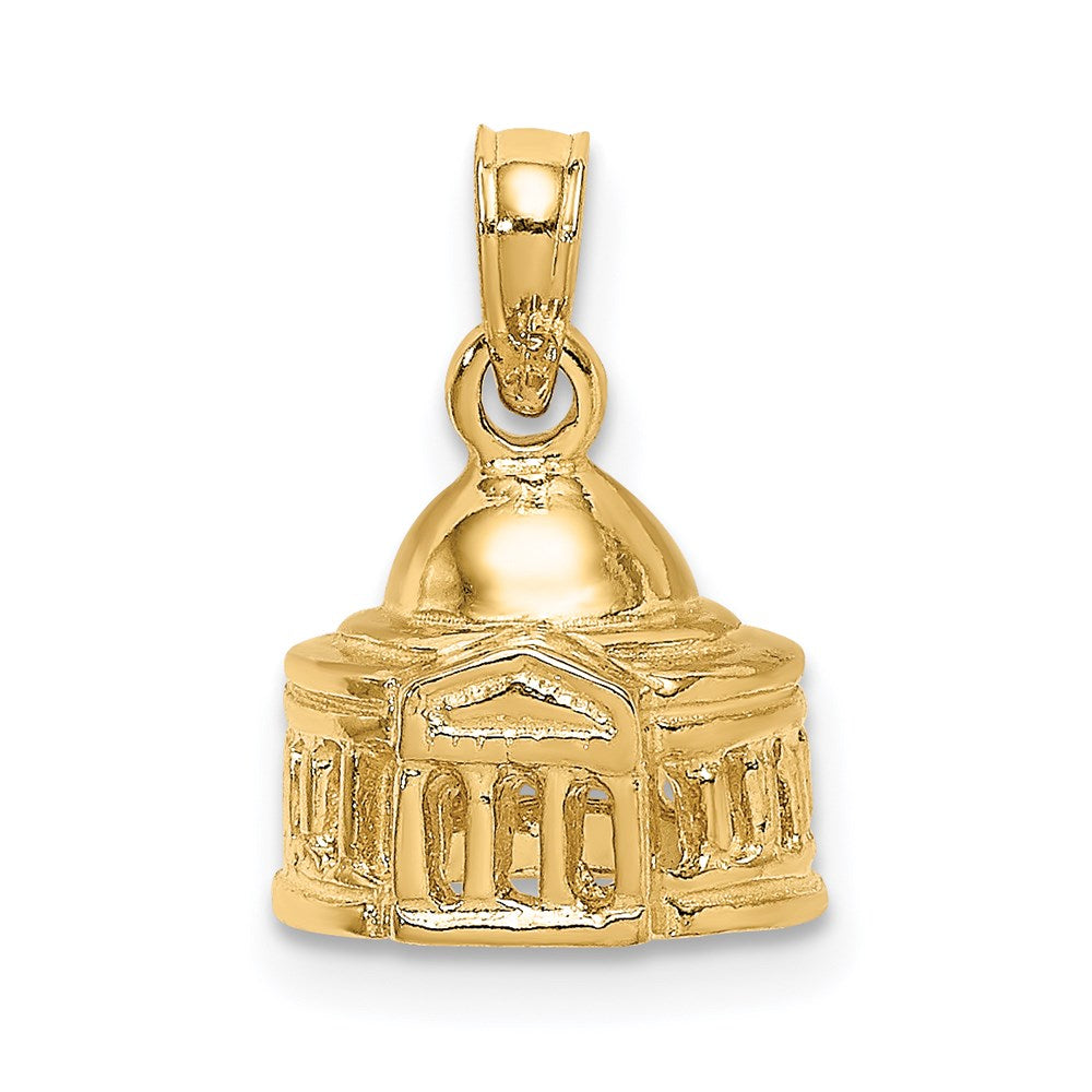 14K Gelbgold 3D-Charm „Jefferson Memorial Gebäude Washington“