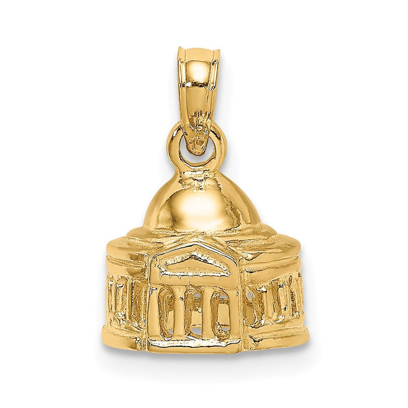 14K Gelbgold 3D-Charm „Jefferson Memorial Gebäude Washington“