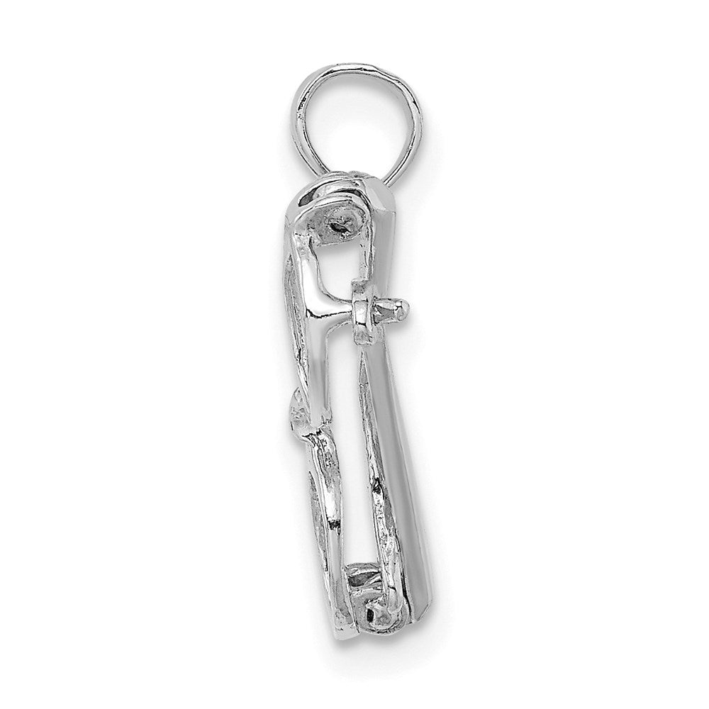 14K Weißgold 3-d Beweglich Glasses Charm