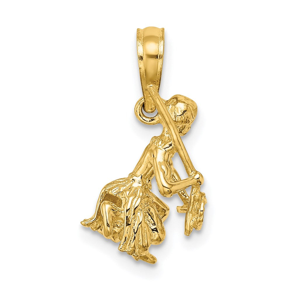 14K Gelbgold 3-D Insel-Krieger-Tanz-Charm