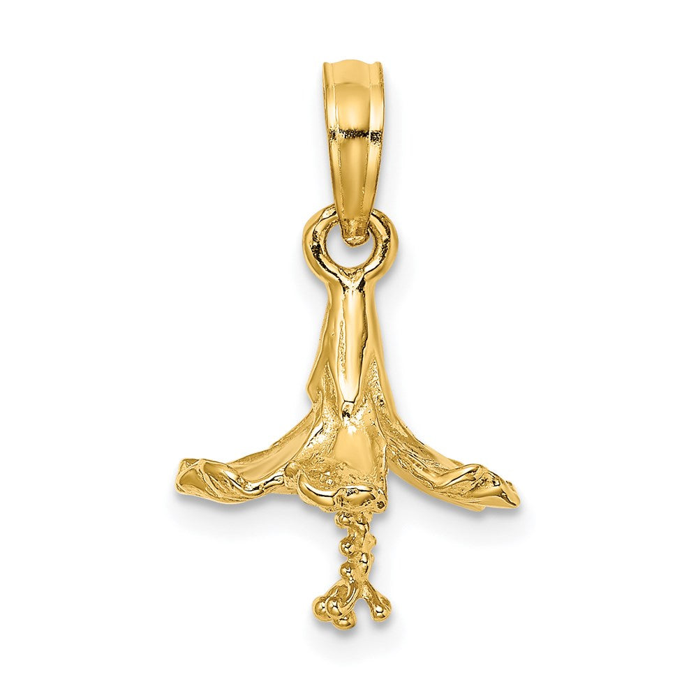 14K Gelbgold 3-D Hibiskusblüten-Charm