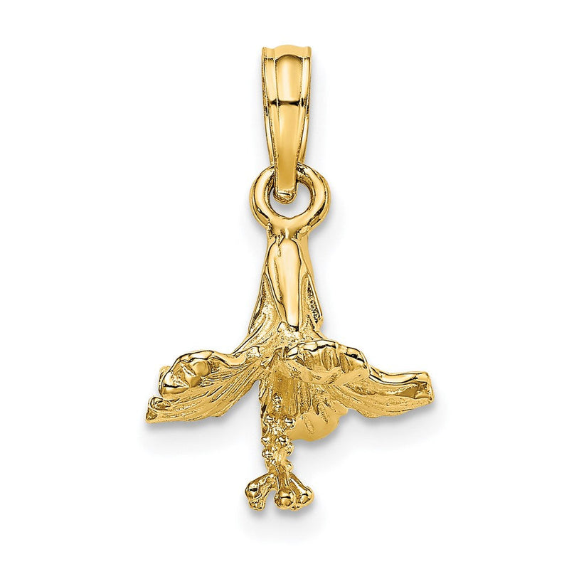 14K Gelbgold 3-D Hibiskusblüten-Charm