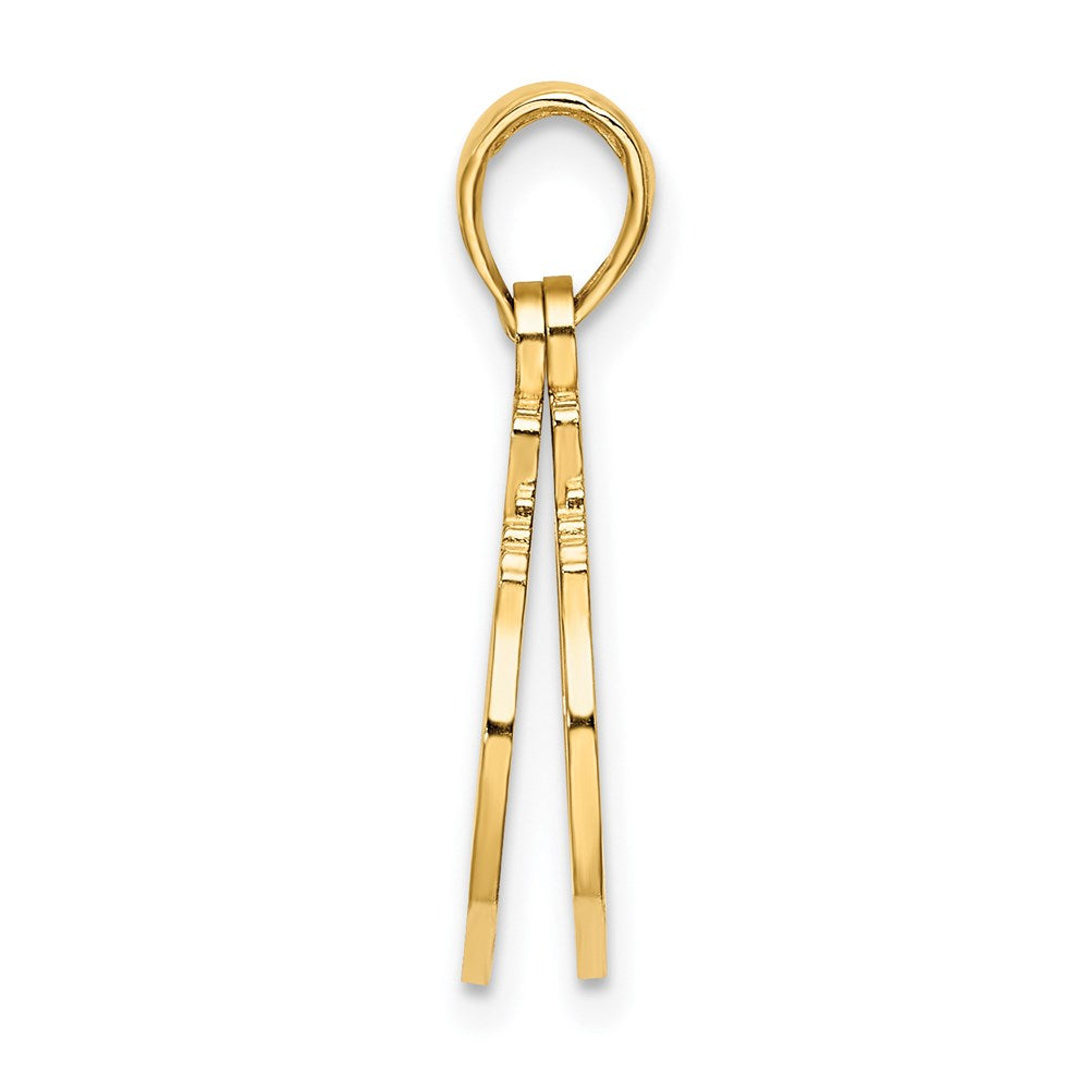 14K Gelbgold Handschellen-Charm, 2-teilig