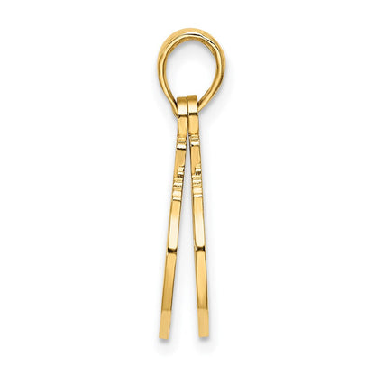 14K Gelbgold Handschellen-Charm, 2-teilig