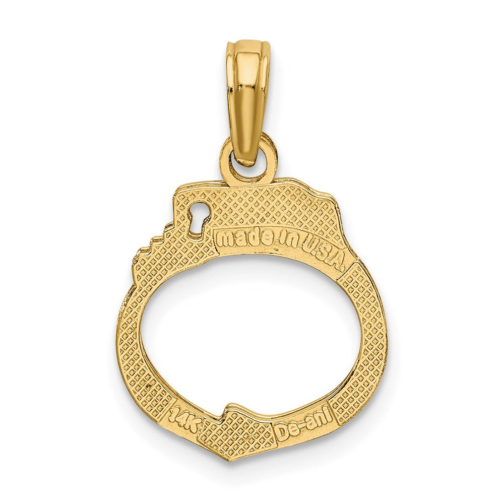 14K Gelbgold Handschellen-Charm, 2-teilig