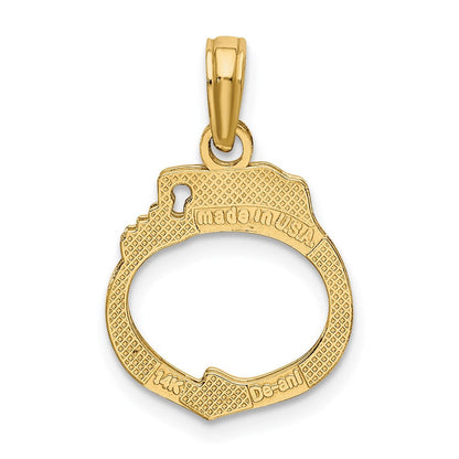 14K Gelbgold Handschellen-Charm, 2-teilig