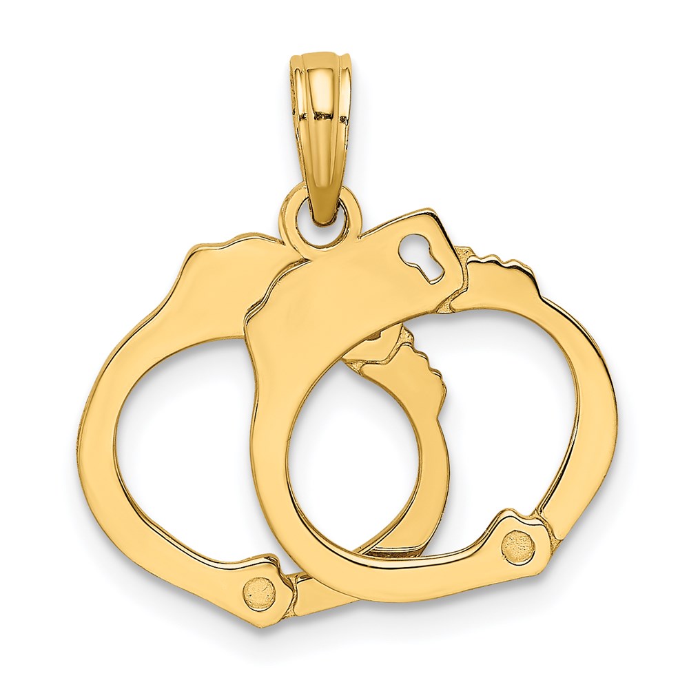 14K Gelbgold Handschellen-Charm, 2-teilig