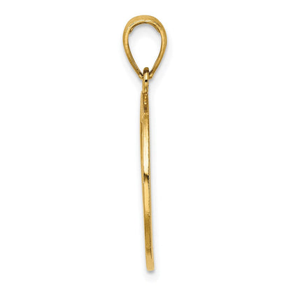 14K Gelbgold CHICAGO Skyline Charm auf runder Scheibe