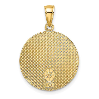 14K Gelbgold CHICAGO Skyline Charm auf runder Scheibe