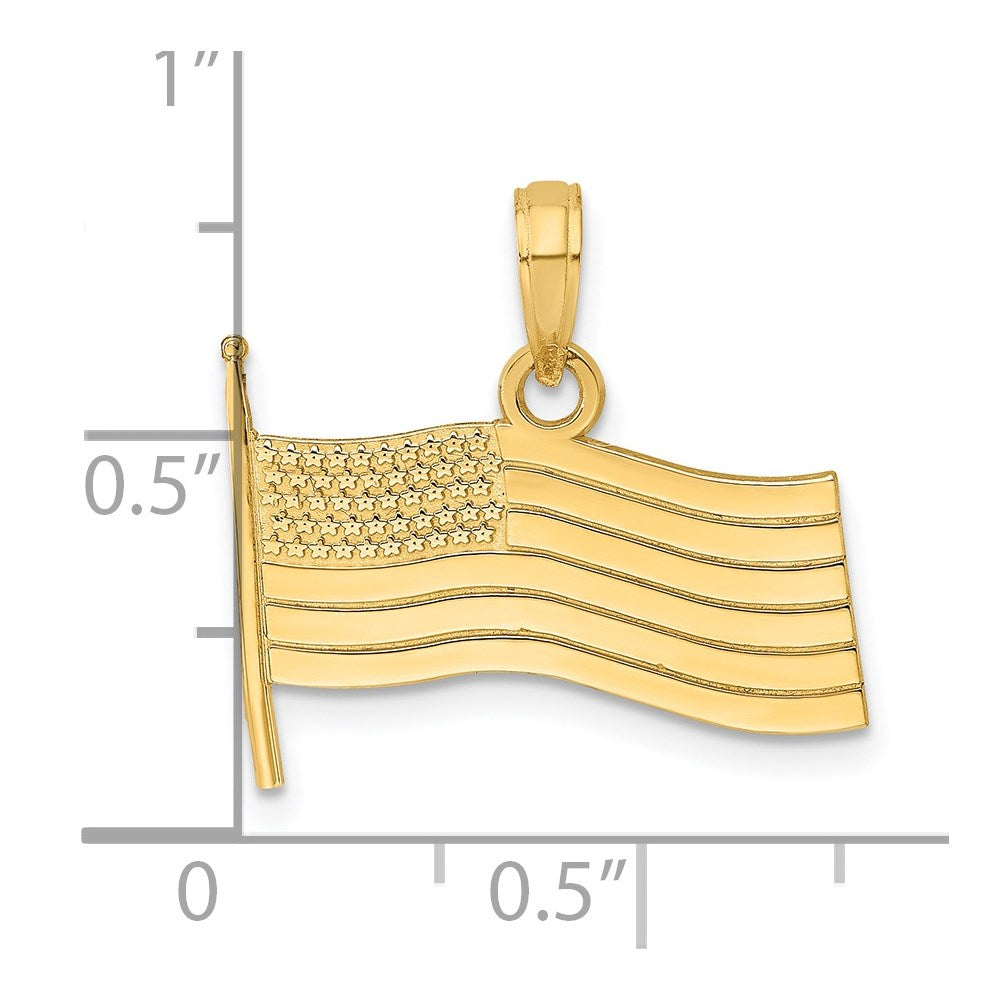 14K Gelbgold American Flag Charm
