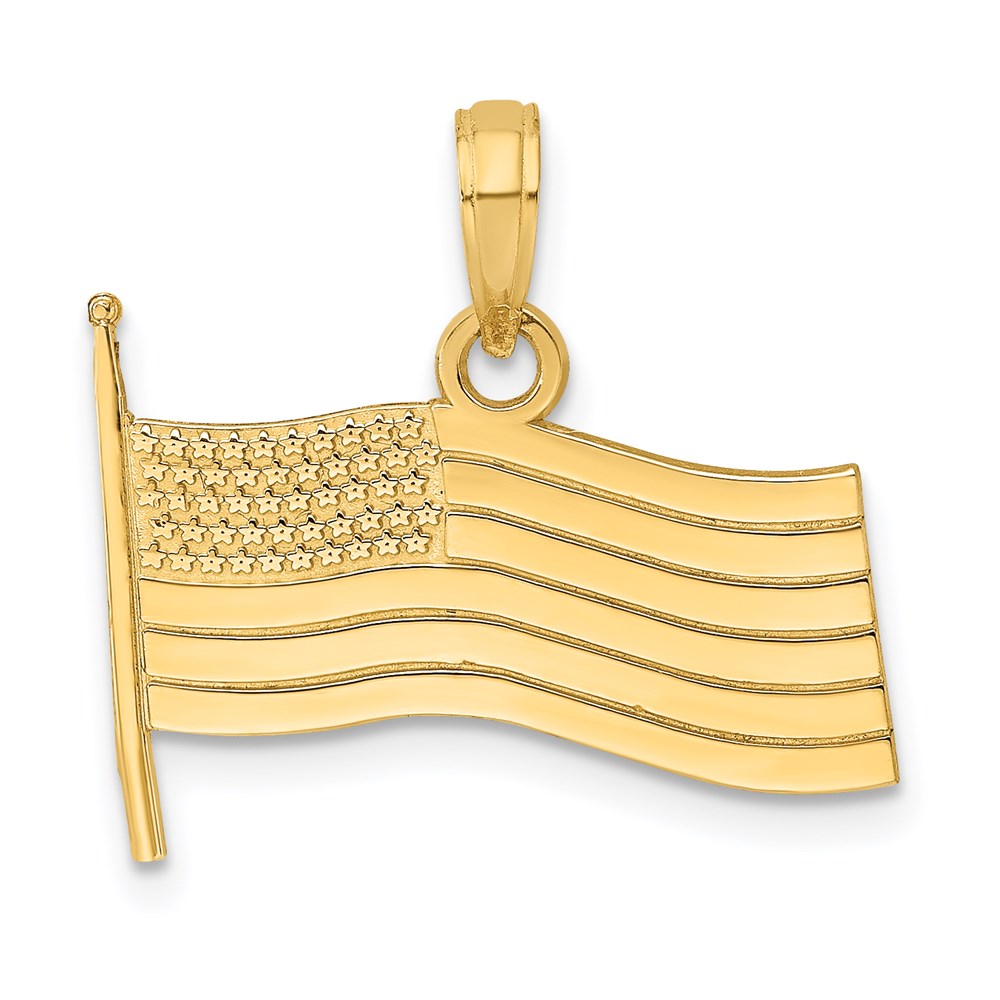 14K Gelbgold American Flag Charm