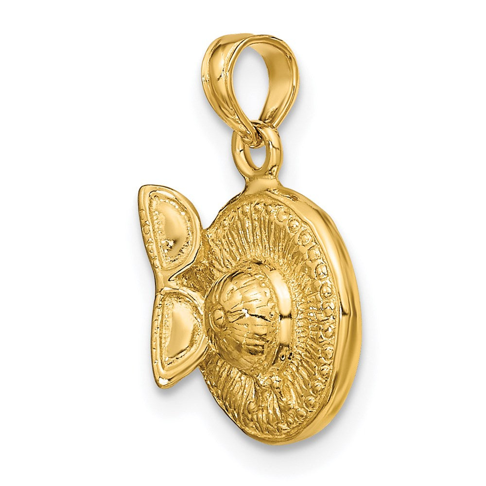 14K Gelbgold 3-D Sonnenhut-Charm mit Sonnenbrille