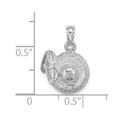 14K Weißgold 3-D-Sonnenhut-Charm mit Sonnenbrille