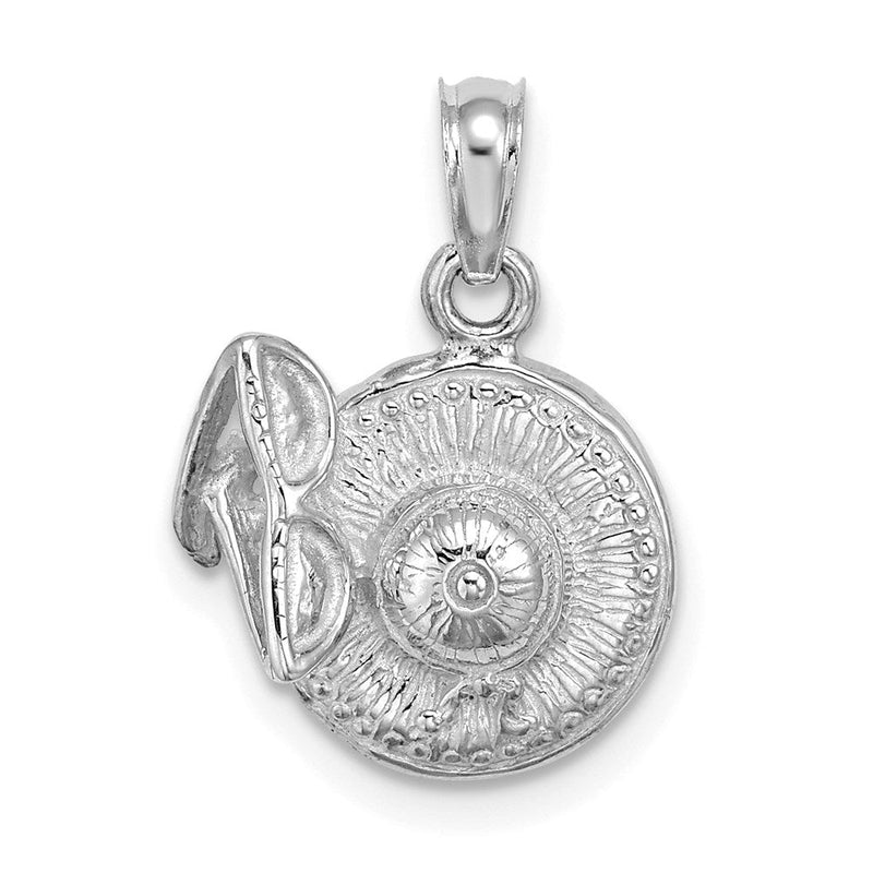 14K Weißgold 3-D-Sonnenhut-Charm mit Sonnenbrille