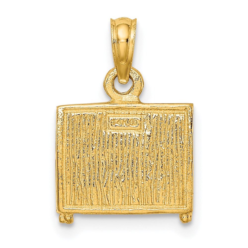 14K Gelbgold 3-D Klavier-Charm (aufrecht)