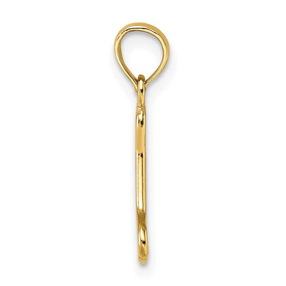 14K Gelbgold Ausgeschnitten Poliert Mini Hund Bone Charm