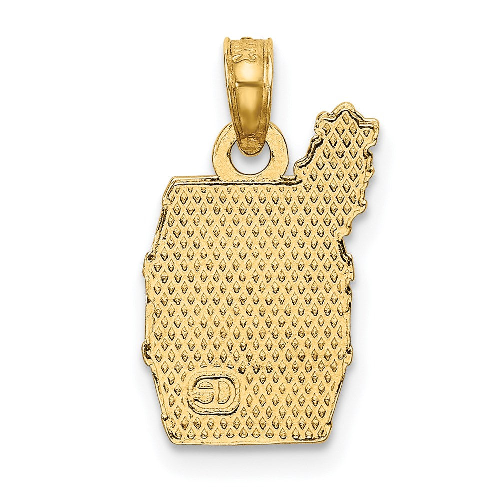 14K Gelbgold Weinfass mit Trauben Charm