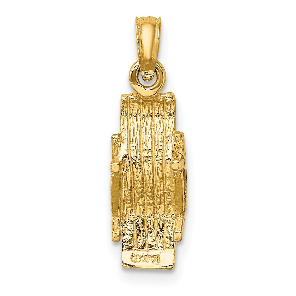 14K Gelbgold 3-d Lounge Beach Chair Charm