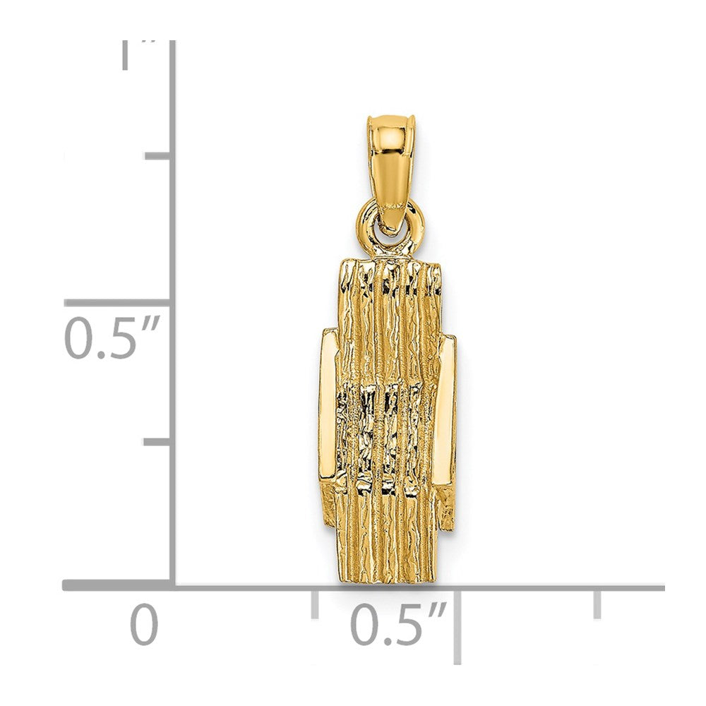 14K Gelbgold 3-d Lounge Beach Chair Charm