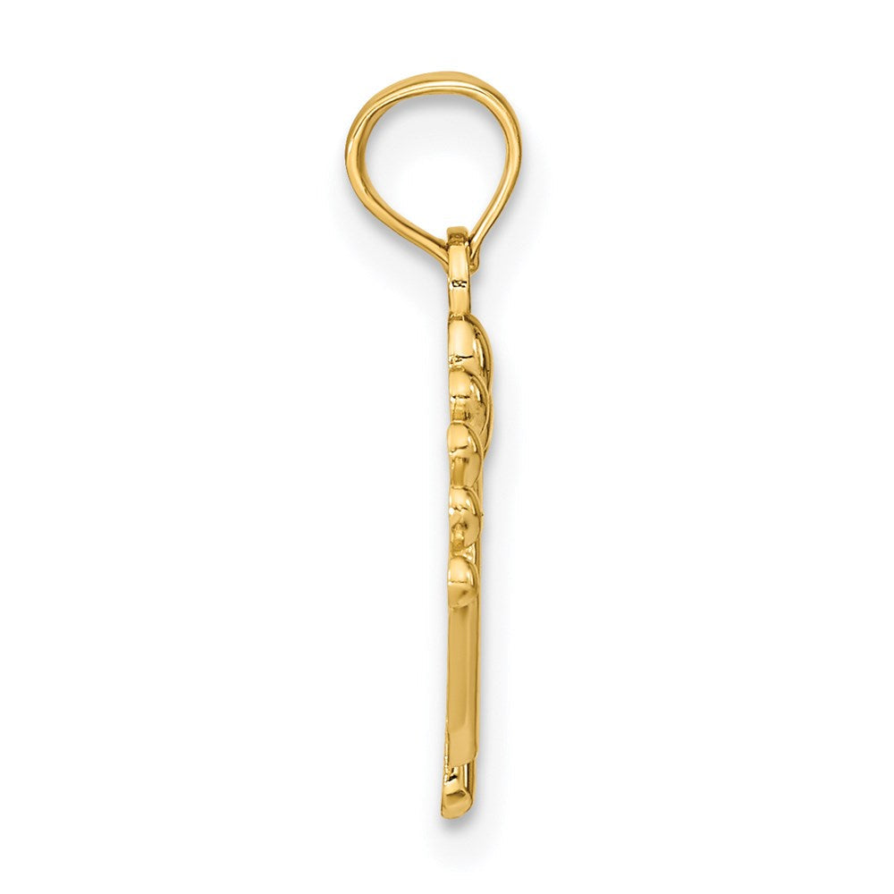 14K Gelbgold Doppelt Feet Hang Ten Style Charm