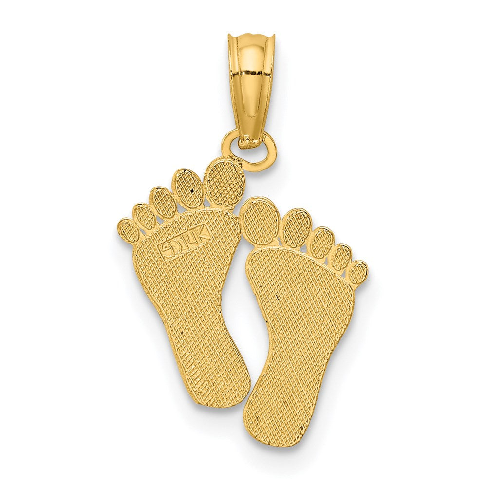 14K Gelbgold Doppelt Feet Hang Ten Style Charm