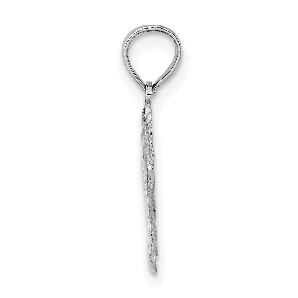 14K Weißgold Doppelt Feet Hang Ten Style Charm