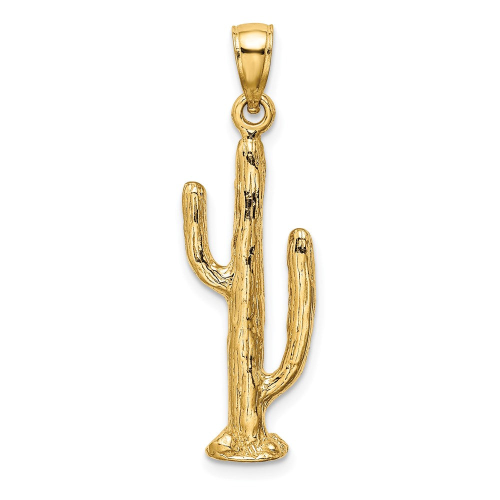 14K Gelbgold 3-D Saguaro-Kaktus-Charm